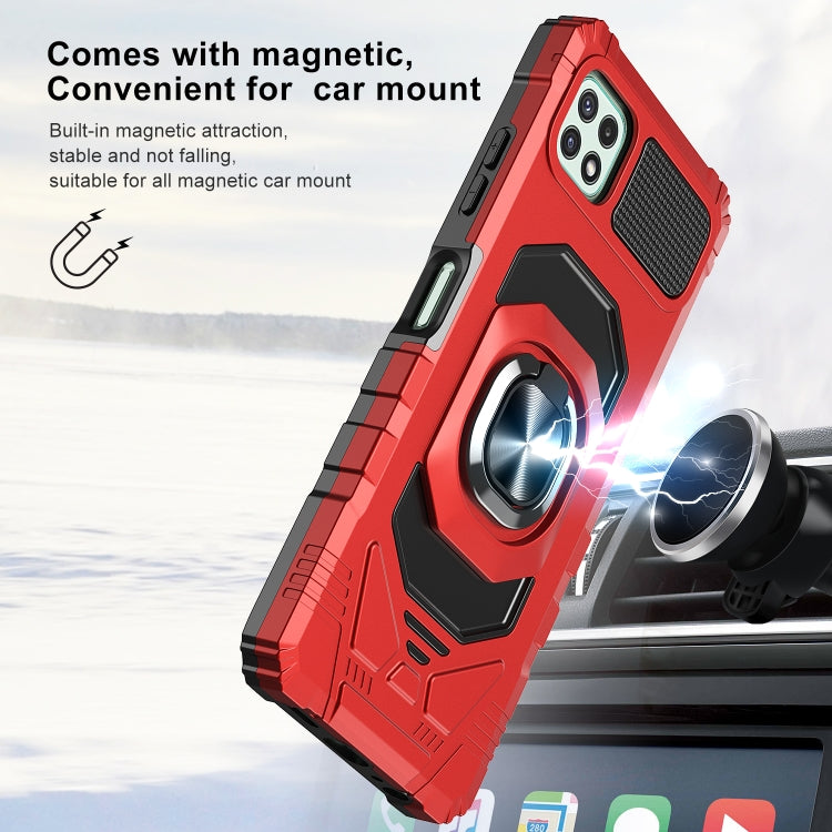 For Samsung Galaxy A22 5G 10 PCS Armor Magnetic PC + TPU Shockproof Case with 360 Degree Rotation Ring Holder