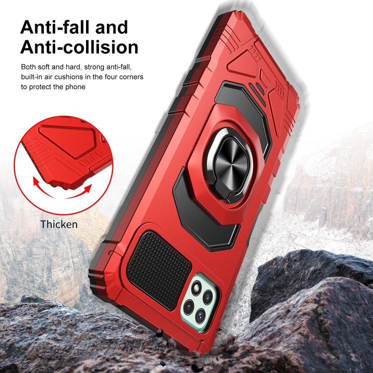 For Samsung Galaxy A22 5G 10 PCS Armor Magnetic PC + TPU Shockproof Case with 360 Degree Rotation Ring Holder
