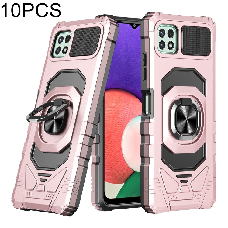 For Samsung Galaxy A22 5G 10 PCS Armor Magnetic PC + TPU Shockproof Case with 360 Degree Rotation Ring Holder