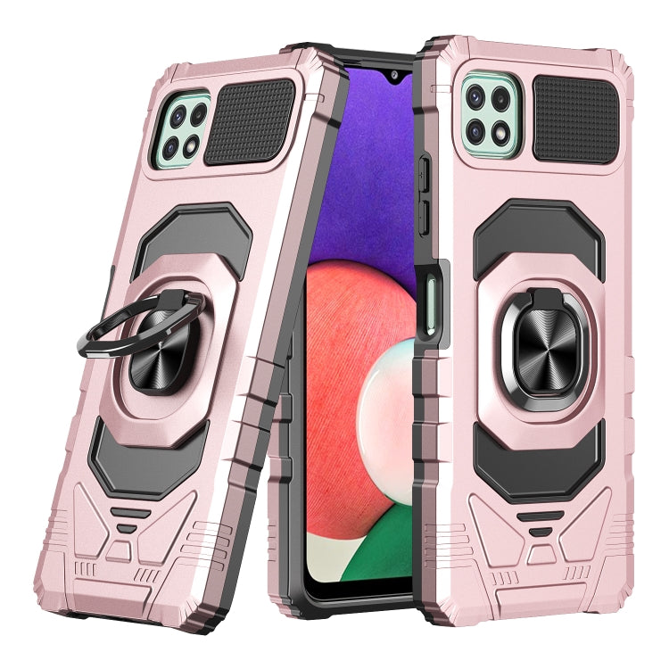 For Samsung Galaxy A22 5G 10 PCS Armor Magnetic PC + TPU Shockproof Case with 360 Degree Rotation Ring Holder