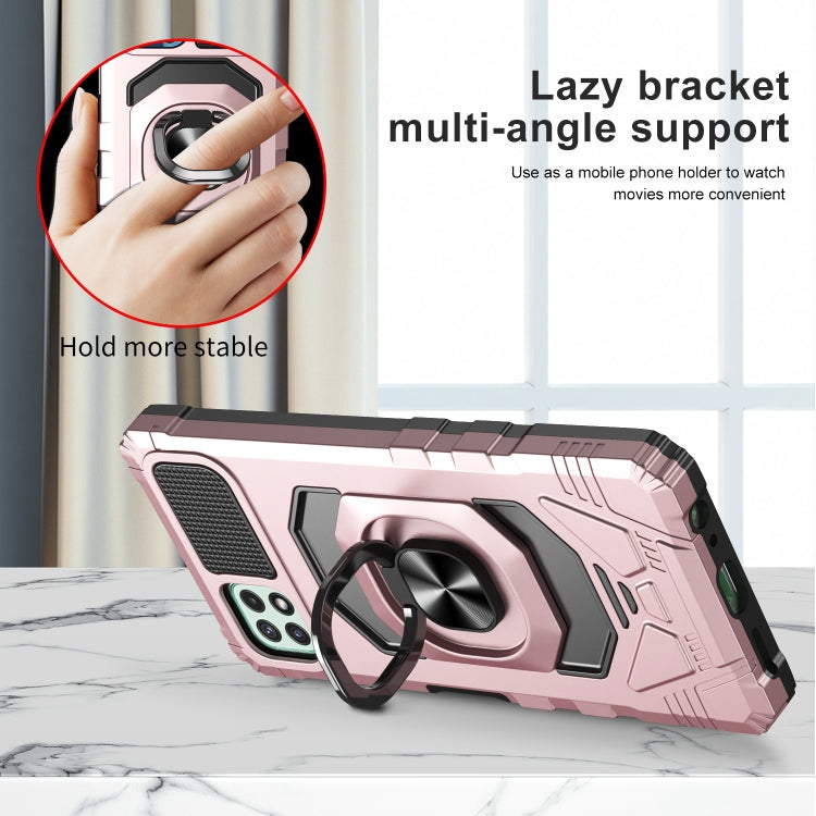 For Samsung Galaxy A22 5G 10 PCS Armor Magnetic PC + TPU Shockproof Case with 360 Degree Rotation Ring Holder