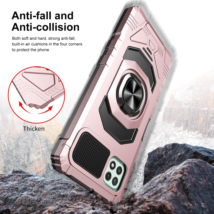 For Samsung Galaxy A22 5G 10 PCS Armor Magnetic PC + TPU Shockproof Case with 360 Degree Rotation Ring Holder