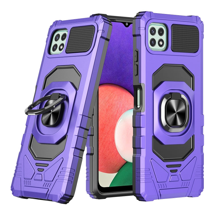 For Samsung Galaxy A22 5G 10 PCS Armor Magnetic PC + TPU Shockproof Case with 360 Degree Rotation Ring Holder