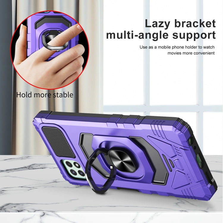 For Samsung Galaxy A22 5G 10 PCS Armor Magnetic PC + TPU Shockproof Case with 360 Degree Rotation Ring Holder