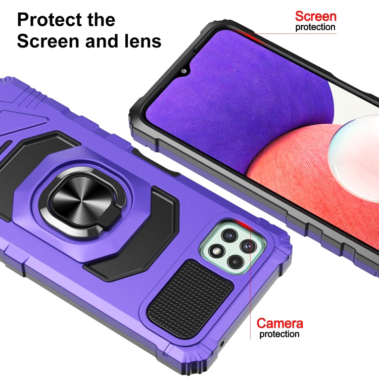 For Samsung Galaxy A22 5G 10 PCS Armor Magnetic PC + TPU Shockproof Case with 360 Degree Rotation Ring Holder