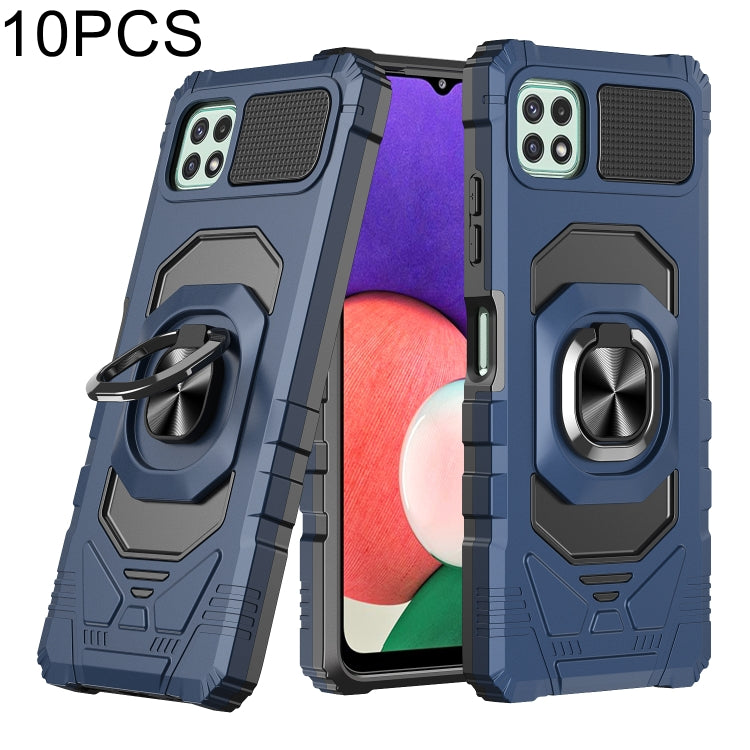 For Samsung Galaxy A22 5G 10 PCS Armor Magnetic PC + TPU Shockproof Case with 360 Degree Rotation Ring Holder