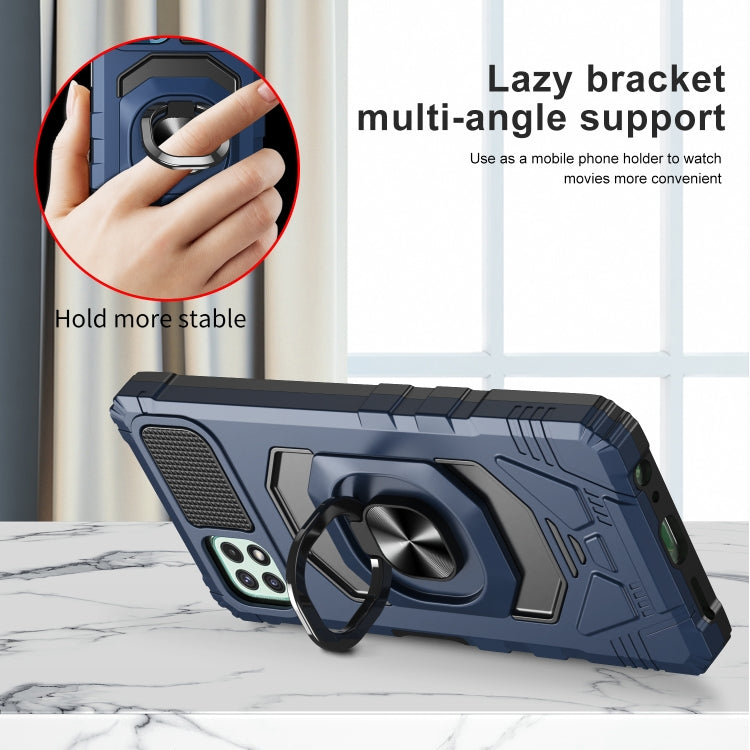 For Samsung Galaxy A22 5G 10 PCS Armor Magnetic PC + TPU Shockproof Case with 360 Degree Rotation Ring Holder
