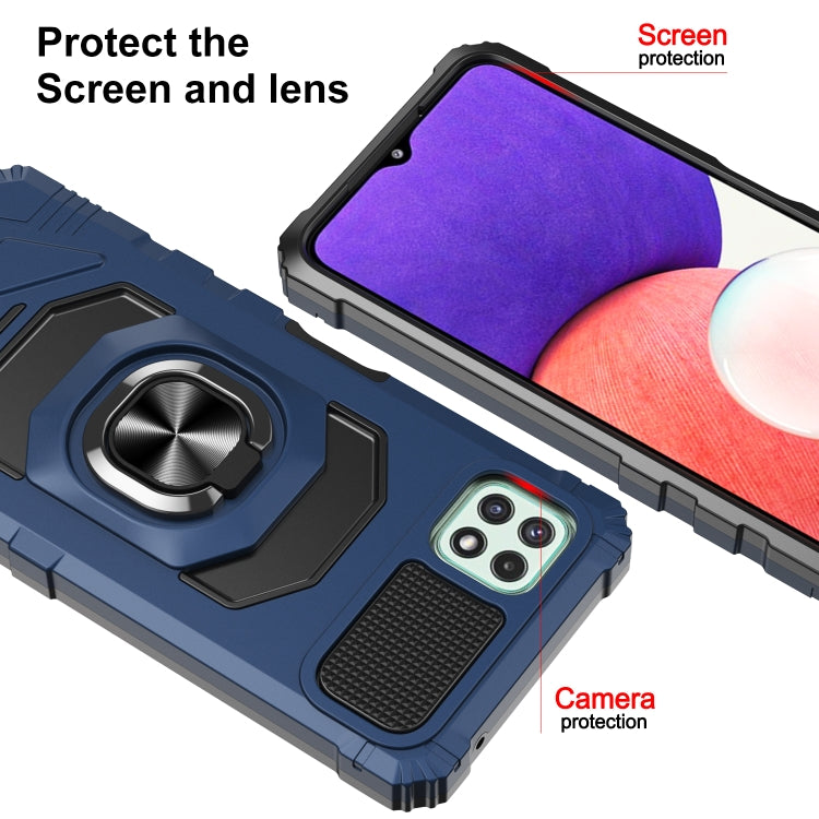 For Samsung Galaxy A22 5G 10 PCS Armor Magnetic PC + TPU Shockproof Case with 360 Degree Rotation Ring Holder