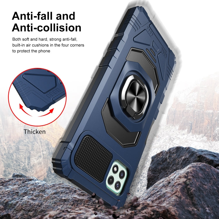 For Samsung Galaxy A22 5G 10 PCS Armor Magnetic PC + TPU Shockproof Case with 360 Degree Rotation Ring Holder