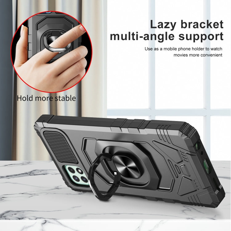For Samsung Galaxy A22 5G 10 PCS Armor Magnetic PC + TPU Shockproof Case with 360 Degree Rotation Ring Holder