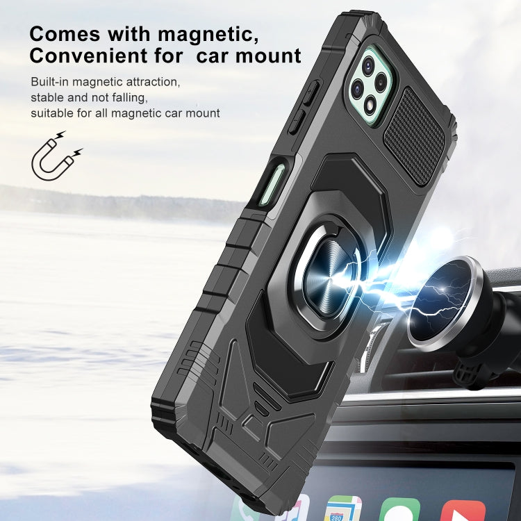 For Samsung Galaxy A22 5G 10 PCS Armor Magnetic PC + TPU Shockproof Case with 360 Degree Rotation Ring Holder