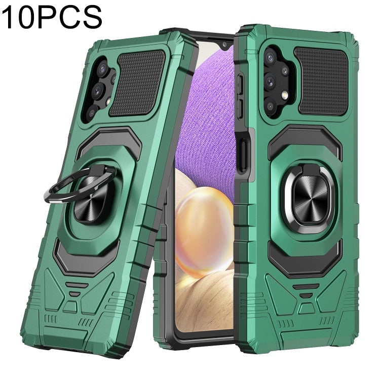 For Samsung Galaxy A32 5G 10 PCS Armor Magnetic PC + TPU Shockproof Case with 360 Degree Rotation Ring Holder
