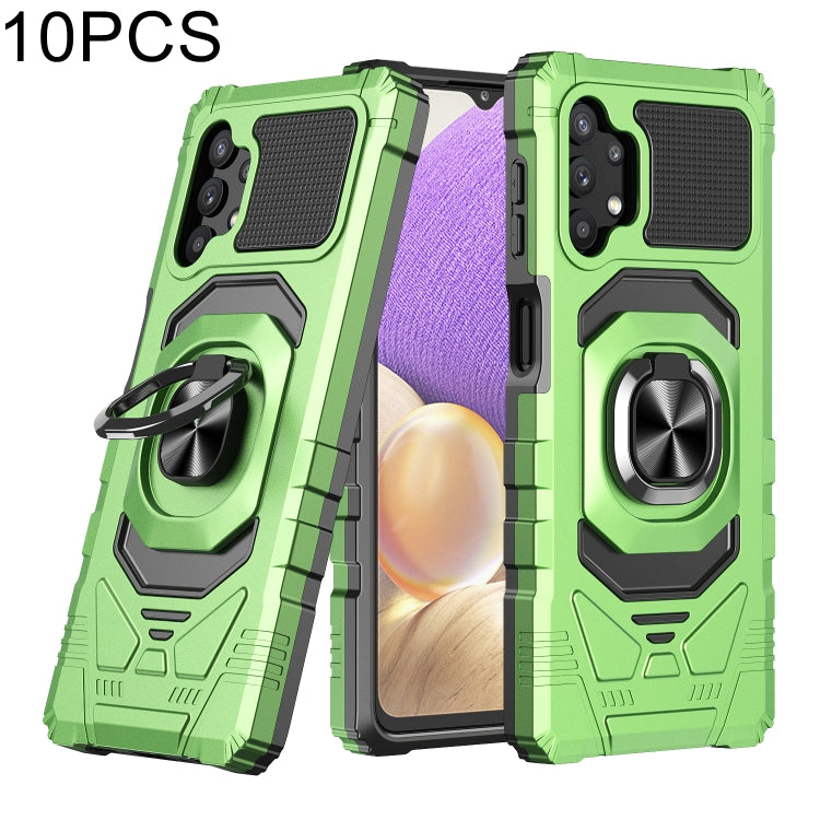 For Samsung Galaxy A32 5G 10 PCS Armor Magnetic PC + TPU Shockproof Case with 360 Degree Rotation Ring Holder