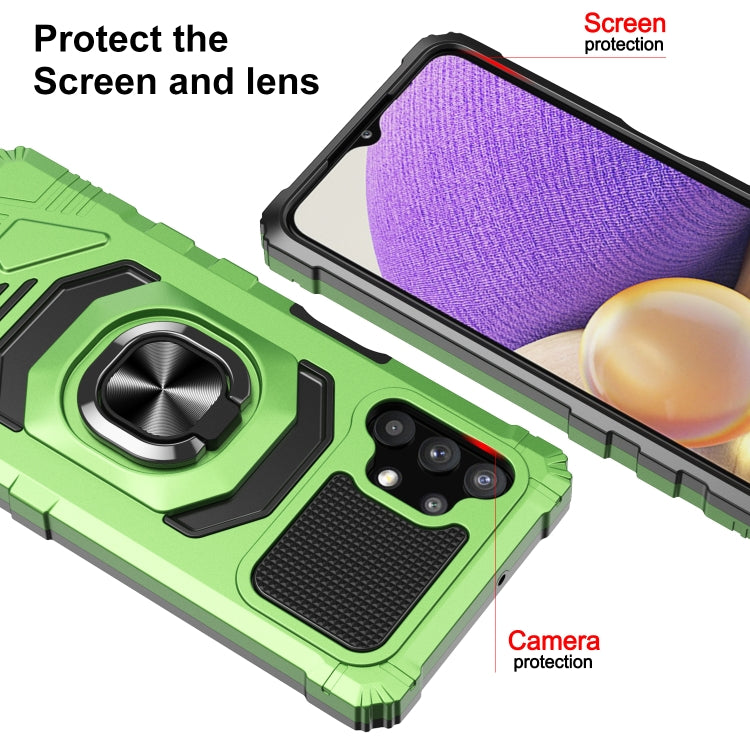 For Samsung Galaxy A32 5G 10 PCS Armor Magnetic PC + TPU Shockproof Case with 360 Degree Rotation Ring Holder