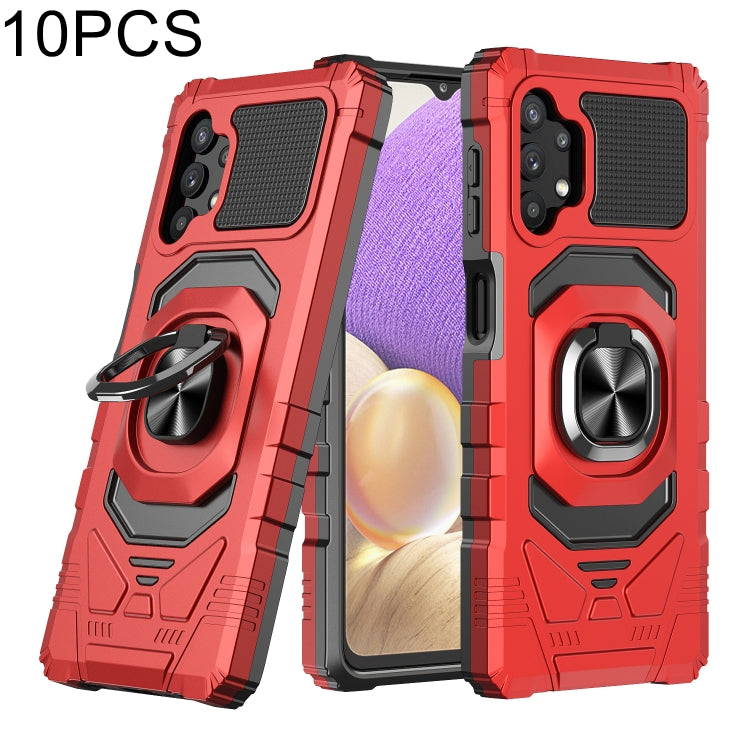 For Samsung Galaxy A32 5G 10 PCS Armor Magnetic PC + TPU Shockproof Case with 360 Degree Rotation Ring Holder