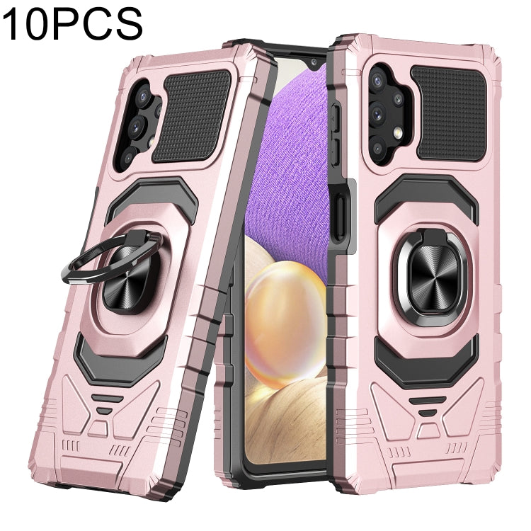 For Samsung Galaxy A32 5G 10 PCS Armor Magnetic PC + TPU Shockproof Case with 360 Degree Rotation Ring Holder