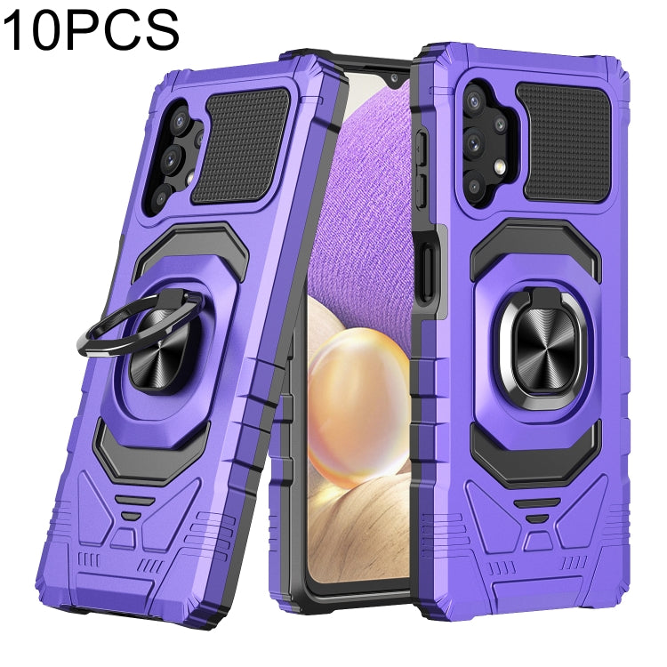 For Samsung Galaxy A32 5G 10 PCS Armor Magnetic PC + TPU Shockproof Case with 360 Degree Rotation Ring Holder