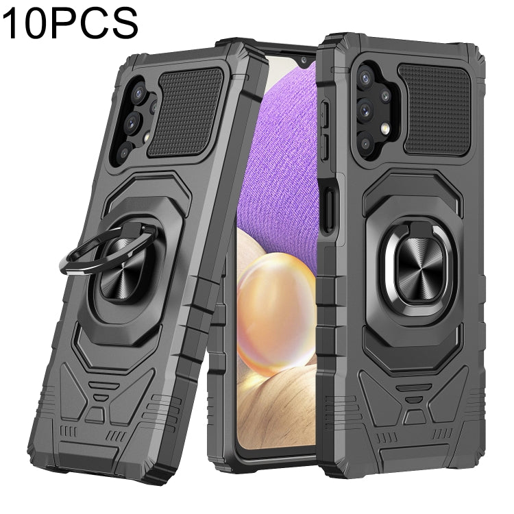 For Samsung Galaxy A32 5G 10 PCS Armor Magnetic PC + TPU Shockproof Case with 360 Degree Rotation Ring Holder