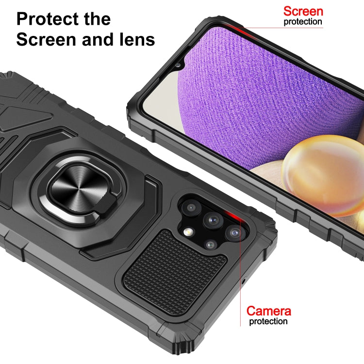 For Samsung Galaxy A32 5G 10 PCS Armor Magnetic PC + TPU Shockproof Case with 360 Degree Rotation Ring Holder