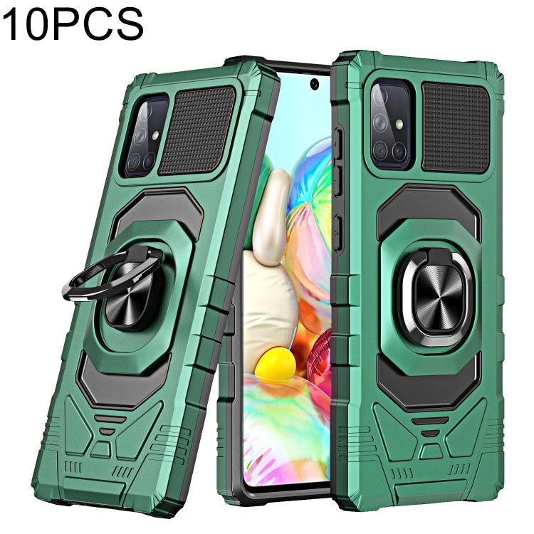 For Samsung Galaxy A71 4G 10 PCS Armor Magnetic PC + TPU Shockproof Case with 360 Degree Rotation Ring Holder