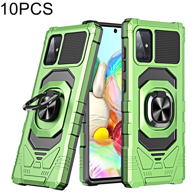 For Samsung Galaxy A71 4G 10 PCS Armor Magnetic PC + TPU Shockproof Case with 360 Degree Rotation Ring Holder