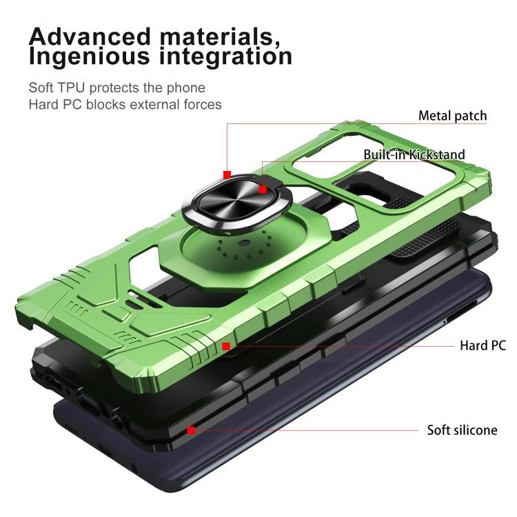 For Samsung Galaxy A71 4G 10 PCS Armor Magnetic PC + TPU Shockproof Case with 360 Degree Rotation Ring Holder