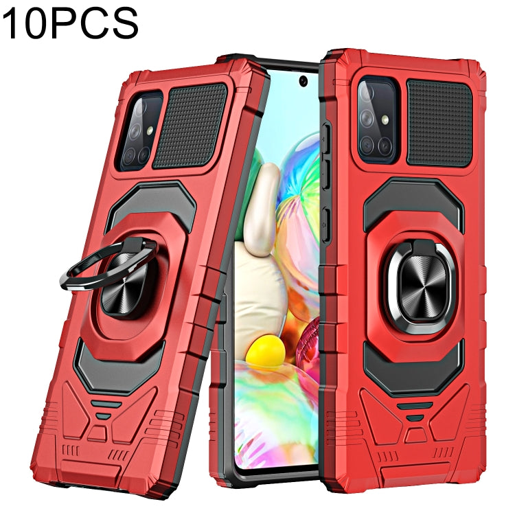For Samsung Galaxy A71 4G 10 PCS Armor Magnetic PC + TPU Shockproof Case with 360 Degree Rotation Ring Holder