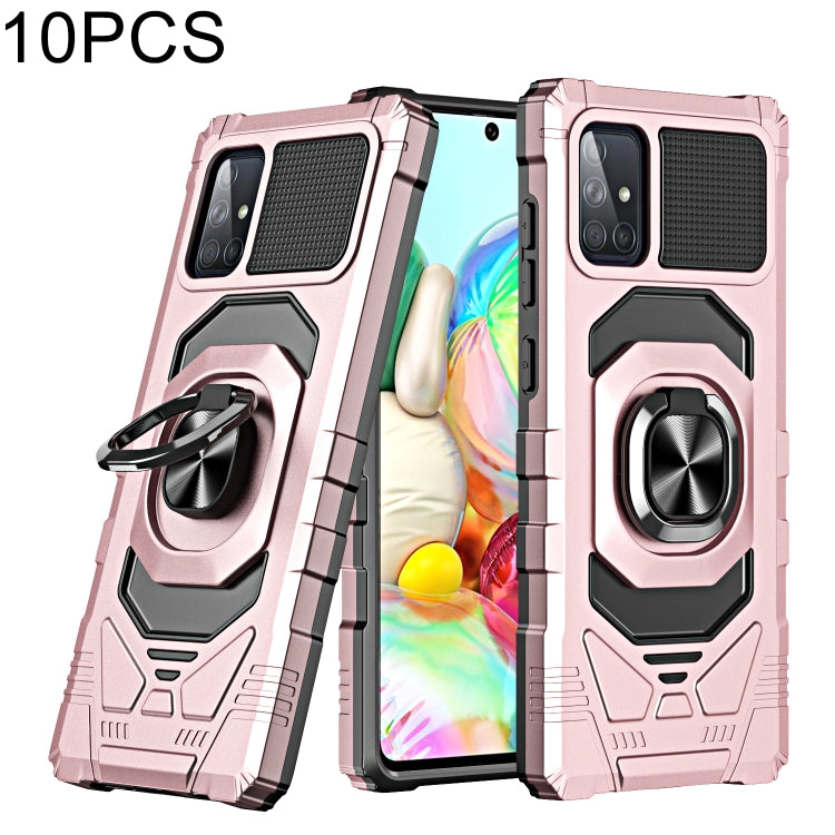 For Samsung Galaxy A71 4G 10 PCS Armor Magnetic PC + TPU Shockproof Case with 360 Degree Rotation Ring Holder