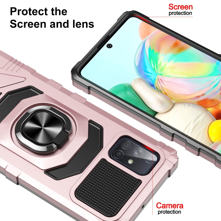 For Samsung Galaxy A71 4G 10 PCS Armor Magnetic PC + TPU Shockproof Case with 360 Degree Rotation Ring Holder