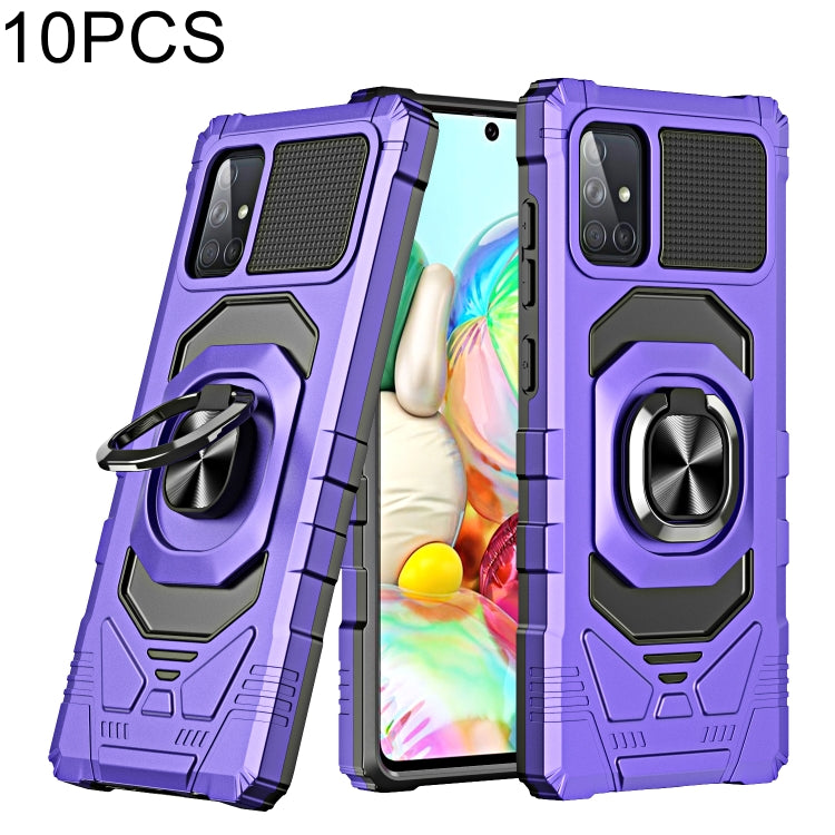 For Samsung Galaxy A71 4G 10 PCS Armor Magnetic PC + TPU Shockproof Case with 360 Degree Rotation Ring Holder