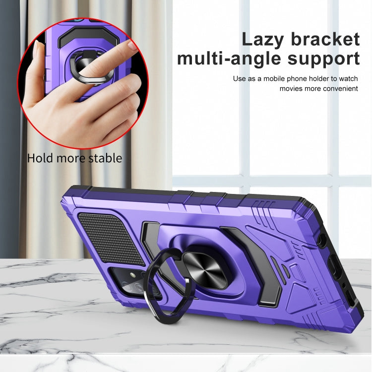 For Samsung Galaxy A71 4G 10 PCS Armor Magnetic PC + TPU Shockproof Case with 360 Degree Rotation Ring Holder