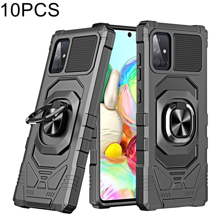 For Samsung Galaxy A71 4G 10 PCS Armor Magnetic PC + TPU Shockproof Case with 360 Degree Rotation Ring Holder