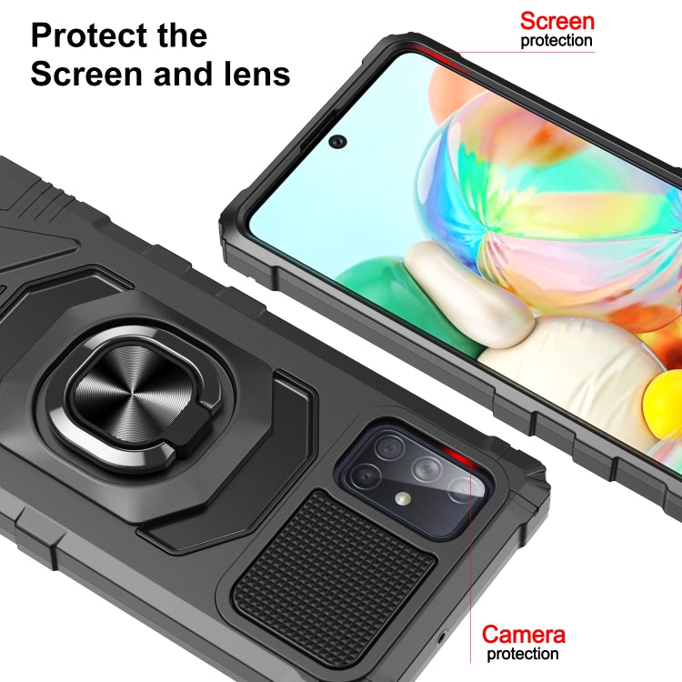 For Samsung Galaxy A71 4G 10 PCS Armor Magnetic PC + TPU Shockproof Case with 360 Degree Rotation Ring Holder