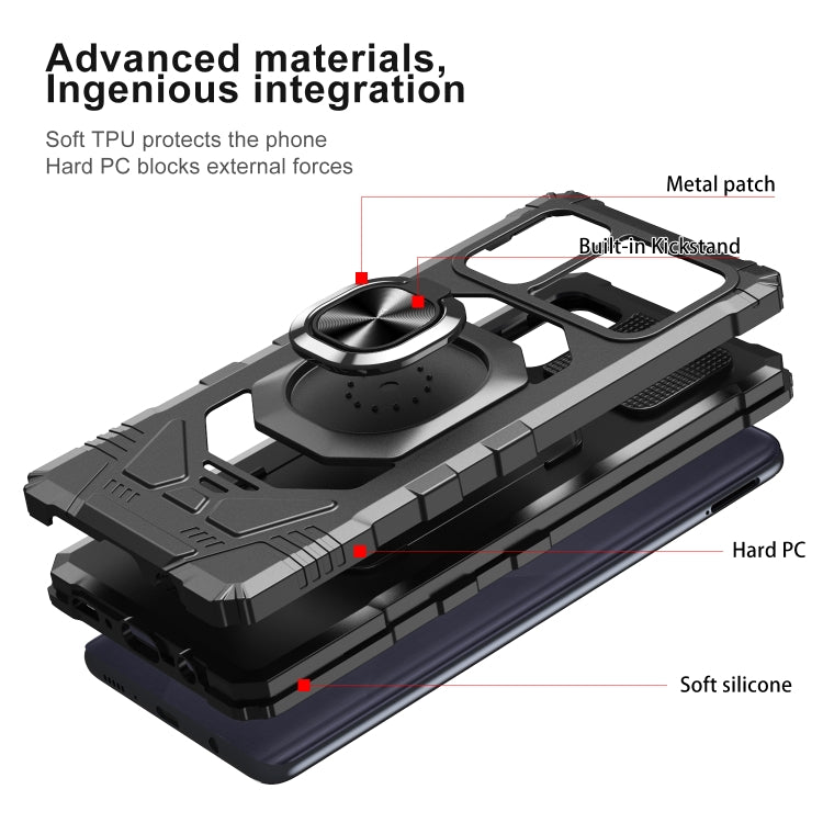 For Samsung Galaxy A71 4G 10 PCS Armor Magnetic PC + TPU Shockproof Case with 360 Degree Rotation Ring Holder