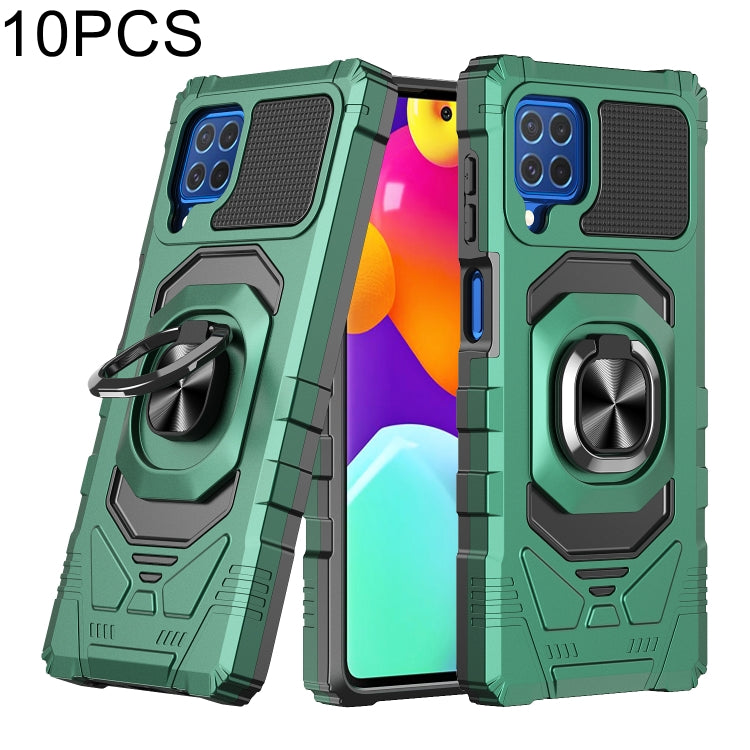 For Samsung Galaxy M62 / F62 10 PCS Armor Magnetic PC + TPU Shockproof Case with 360 Degree Rotation Ring Holder