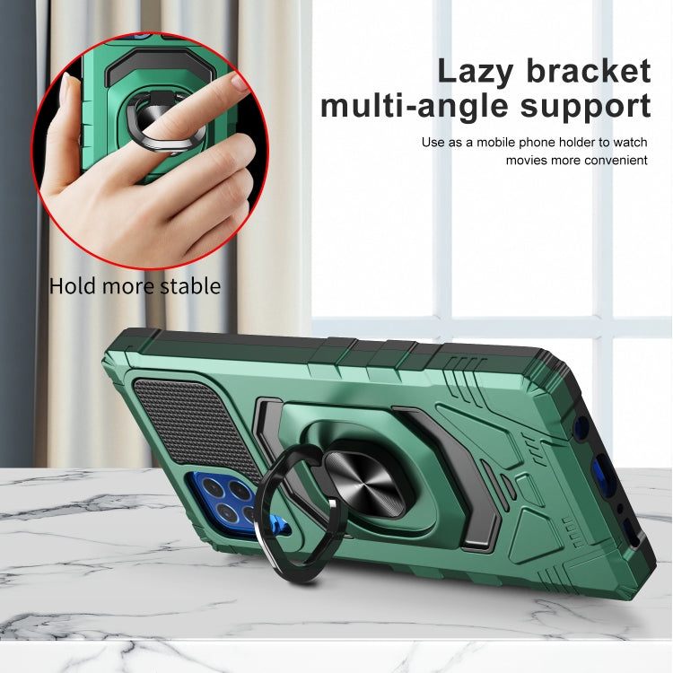 For Samsung Galaxy M62 / F62 10 PCS Armor Magnetic PC + TPU Shockproof Case with 360 Degree Rotation Ring Holder