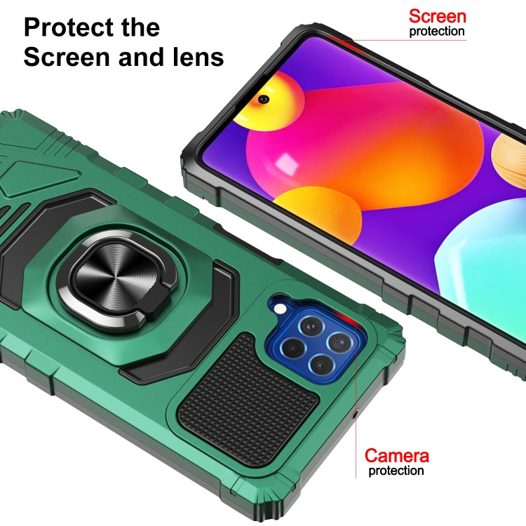 For Samsung Galaxy M62 / F62 10 PCS Armor Magnetic PC + TPU Shockproof Case with 360 Degree Rotation Ring Holder