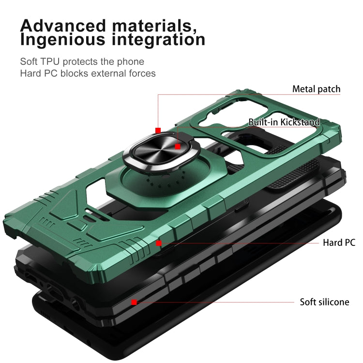For Samsung Galaxy M62 / F62 10 PCS Armor Magnetic PC + TPU Shockproof Case with 360 Degree Rotation Ring Holder