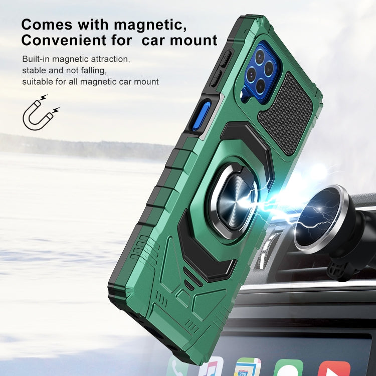 For Samsung Galaxy M62 / F62 10 PCS Armor Magnetic PC + TPU Shockproof Case with 360 Degree Rotation Ring Holder