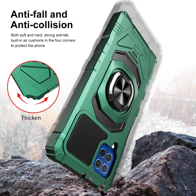 For Samsung Galaxy M62 / F62 10 PCS Armor Magnetic PC + TPU Shockproof Case with 360 Degree Rotation Ring Holder