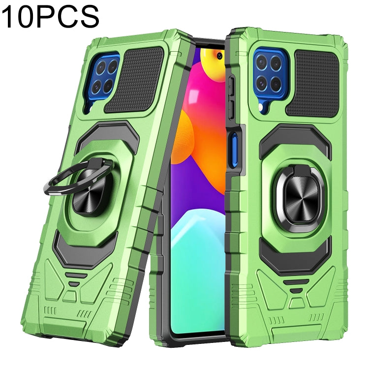 For Samsung Galaxy M62 / F62 10 PCS Armor Magnetic PC + TPU Shockproof Case with 360 Degree Rotation Ring Holder