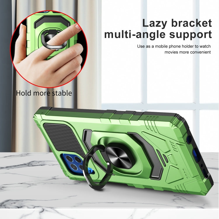 For Samsung Galaxy M62 / F62 10 PCS Armor Magnetic PC + TPU Shockproof Case with 360 Degree Rotation Ring Holder