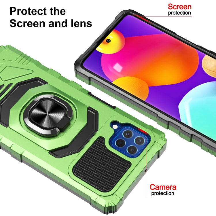 For Samsung Galaxy M62 / F62 10 PCS Armor Magnetic PC + TPU Shockproof Case with 360 Degree Rotation Ring Holder