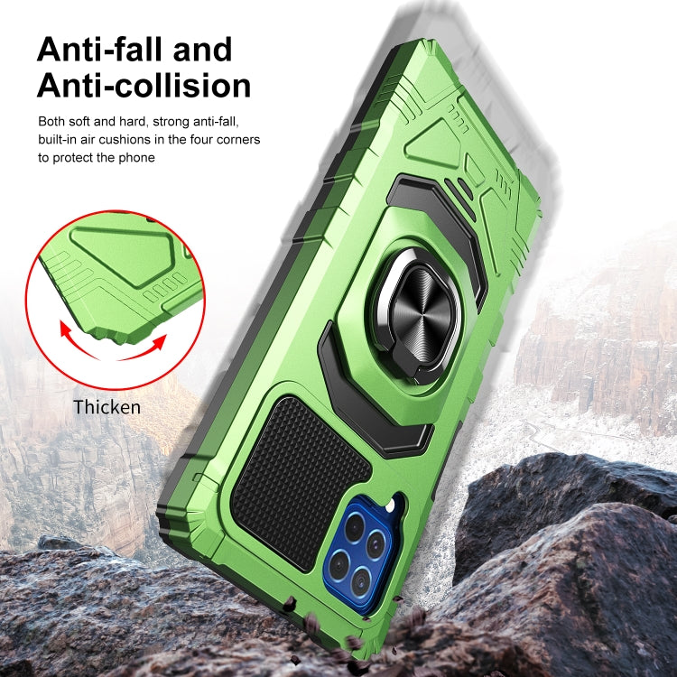 For Samsung Galaxy M62 / F62 10 PCS Armor Magnetic PC + TPU Shockproof Case with 360 Degree Rotation Ring Holder