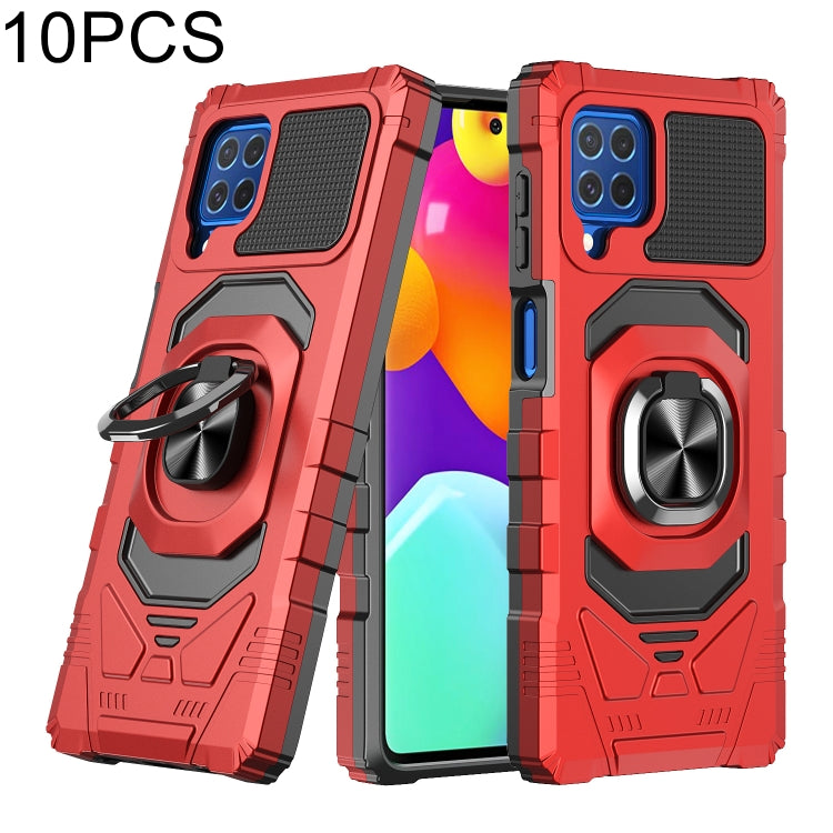 For Samsung Galaxy M62 / F62 10 PCS Armor Magnetic PC + TPU Shockproof Case with 360 Degree Rotation Ring Holder