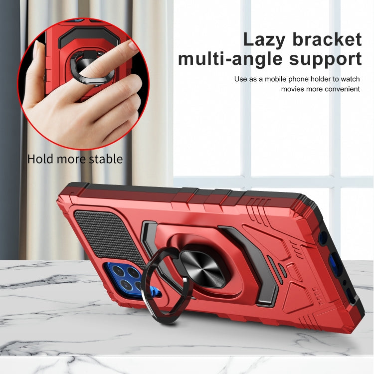 For Samsung Galaxy M62 / F62 10 PCS Armor Magnetic PC + TPU Shockproof Case with 360 Degree Rotation Ring Holder