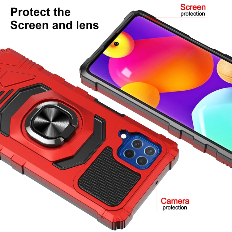 For Samsung Galaxy M62 / F62 10 PCS Armor Magnetic PC + TPU Shockproof Case with 360 Degree Rotation Ring Holder