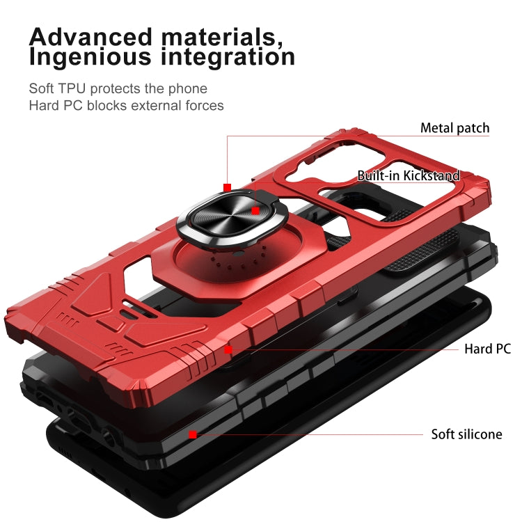 For Samsung Galaxy M62 / F62 10 PCS Armor Magnetic PC + TPU Shockproof Case with 360 Degree Rotation Ring Holder