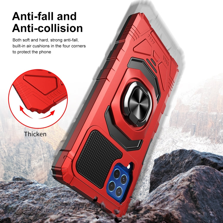 For Samsung Galaxy M62 / F62 10 PCS Armor Magnetic PC + TPU Shockproof Case with 360 Degree Rotation Ring Holder