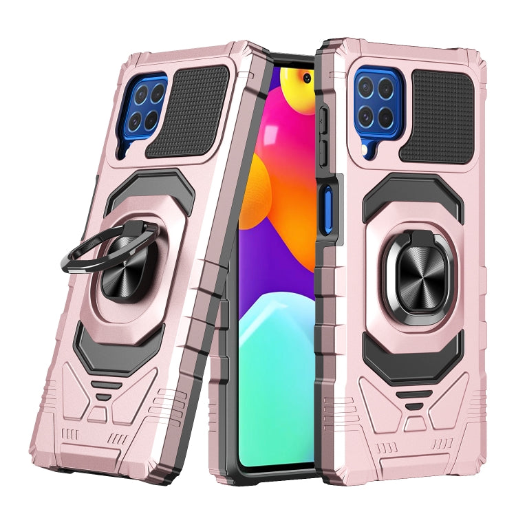 For Samsung Galaxy M62 / F62 10 PCS Armor Magnetic PC + TPU Shockproof Case with 360 Degree Rotation Ring Holder